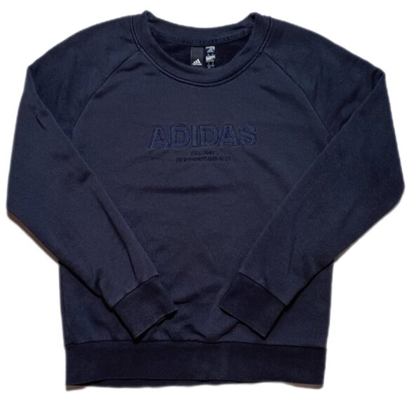 Adidas Women’s Blue Crew Neck Sweatshirt Size M Pullover Herzogenaurach Logo - Picture 1 of 12